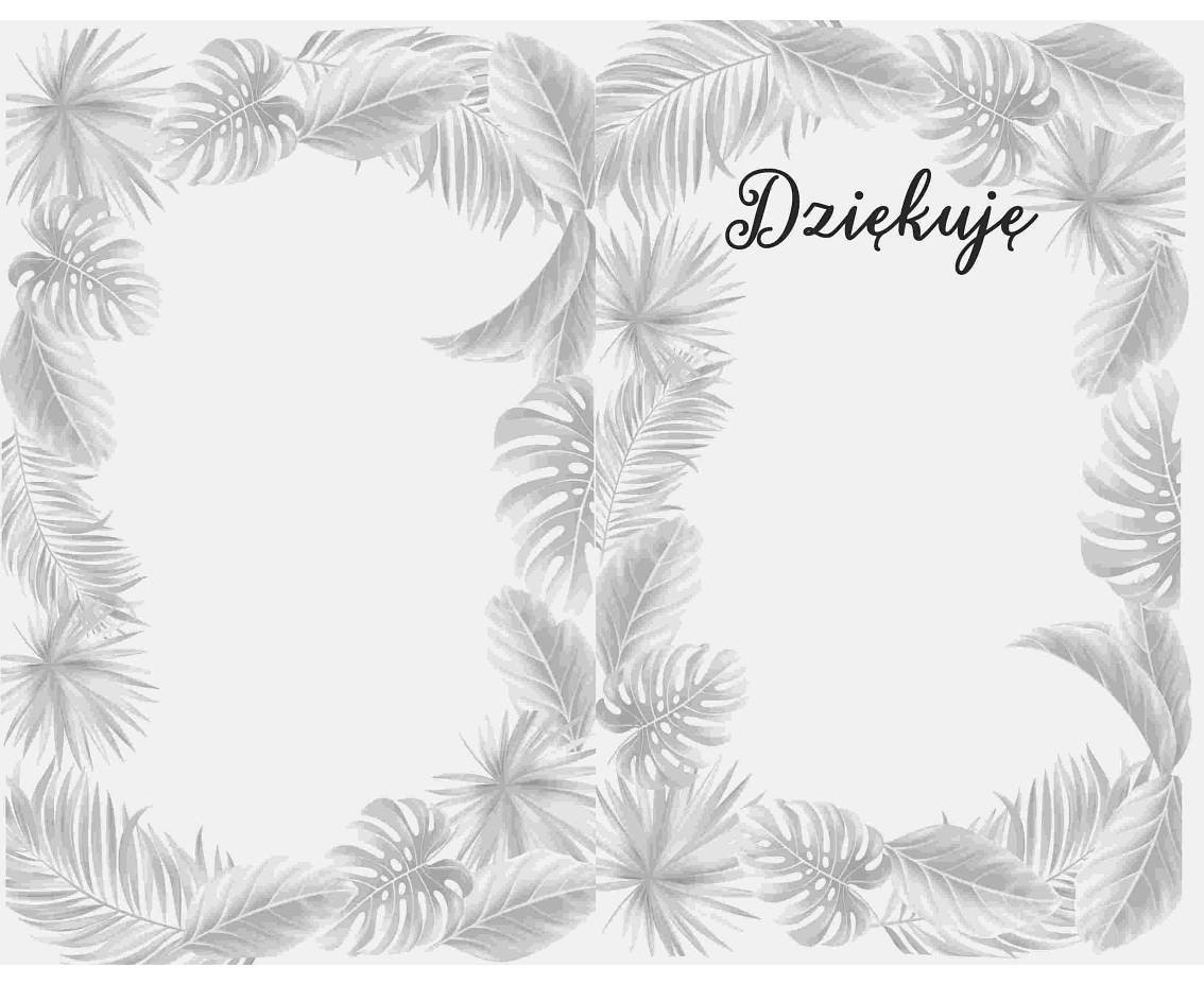 Thank you card, Green leaves, 13x20,5 cm